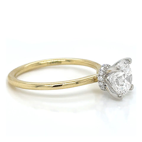 14K Yellow and White Gold Lab Grown Diamond Engagement Ring