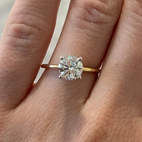 14K Yellow and White Gold Lab Grown Diamond Engagement Ring