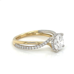 14K Yellow and White Gold Lab Grown Diamond Engagement Ring