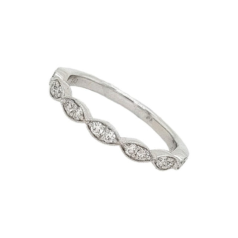 14K White Gold Diamond Band