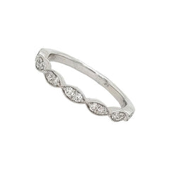 14K White Gold Diamond Band