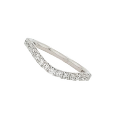 14K White Gold Curved Diamond Band
