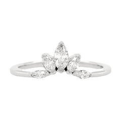 14K White Gold Marquise Shaped Diamond Ring