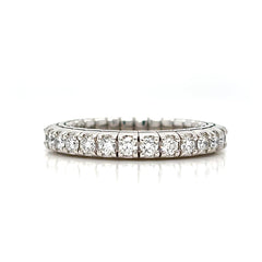 14K White Gold Expandable Diamond Band