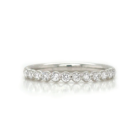 14K White Gold Diamond Band