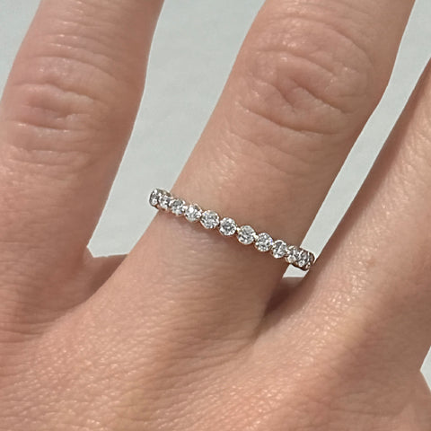 14K White Gold Diamond Band