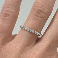 14K White Gold Diamond Band