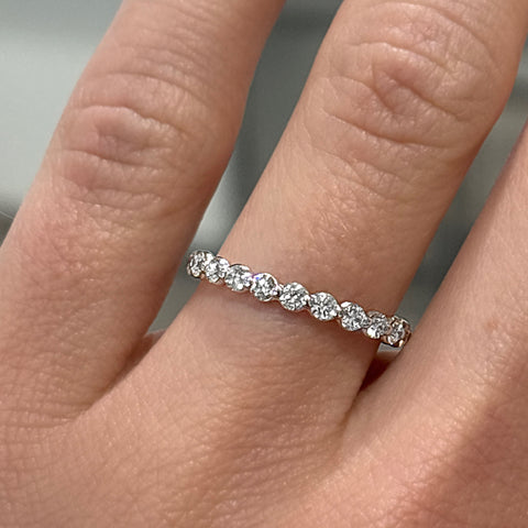 14K White Gold Diamond Band
