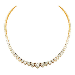 14K Yellow Gold Diamond Riviera Necklace