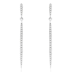 14K White Gold Diamond Drop Earrings