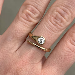 14K Yellow Gold Diamond Bypass Ring