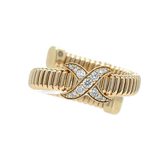 14K Yellow Gold Diamond Flexible Coil Ring