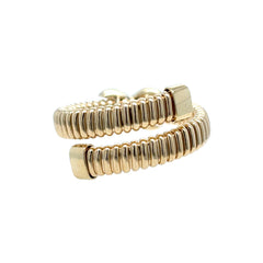 14K Yellow Gold Diamond Flexible Coil Ring