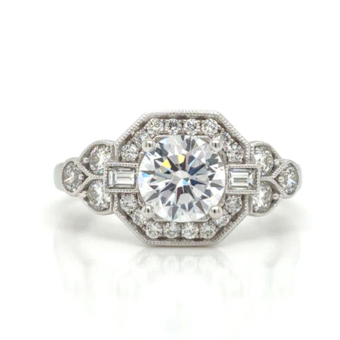 14K White Gold Diamond Engagement Ring *Mounting Only