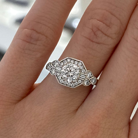 14K White Gold Diamond Engagement Ring *Mounting Only
