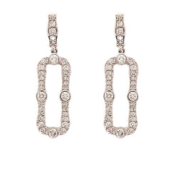 14K White Gold Diamond Drop Earrings