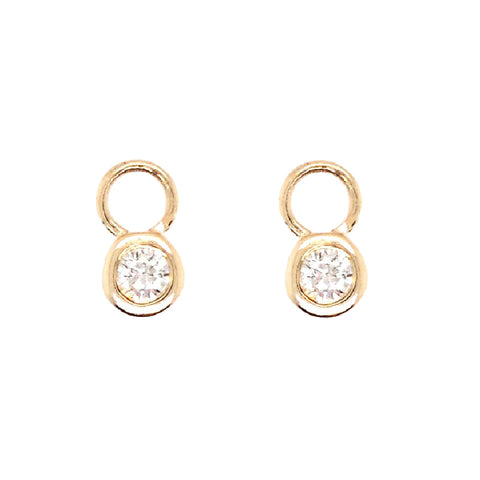 14K Yellow Gold Diamond Earring Charms