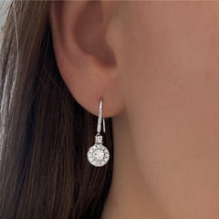 14K White Gold Diamond Drop Earrings