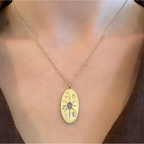 14K Yellow Gold Diamond Necklace