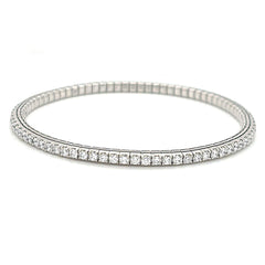 14K White Gold Diamond Expandable Bracelet