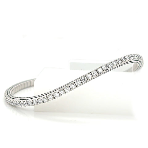 14K White Gold Diamond Expandable Bracelet