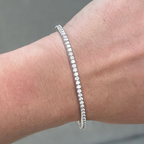 14K White Gold Diamond Expandable Bracelet