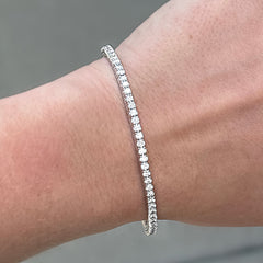 14K White Gold Diamond Expandable Bracelet