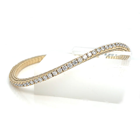 14K Yellow Gold Expandable Diamond Tennis Bracelet