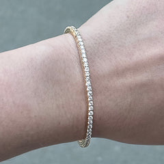14K Yellow Gold Expandable Diamond Tennis Bracelet