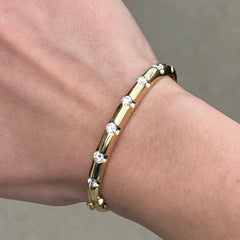 14K Yellow Gold Diamond Bangle Bracelet