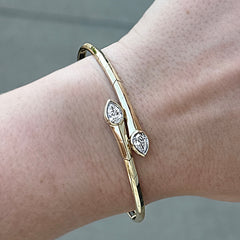14K Yellow Gold Diamond Flexible Bangle Bracelet