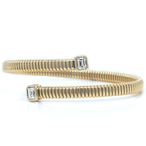 14K Yellow Gold Diamond Bypass Bracelet