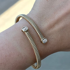 14K Yellow Gold Diamond Bypass Bracelet