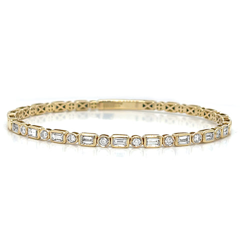 14K Yellow Gold Fleixble Bangle Bracelet