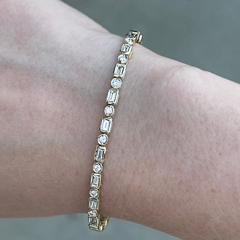 14K Yellow Gold Fleixble Bangle Bracelet