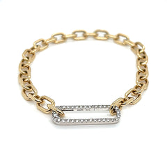 14K Yellow and White Gold Diamond Bracelet