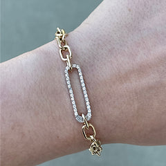 14K Yellow and White Gold Diamond Bracelet