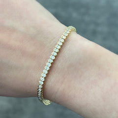 14K Yellow Gold Diamond Tennis Bracelet
