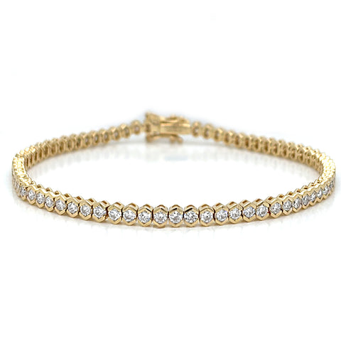 14K Yellow Gold Diamond Tennis Bracelet