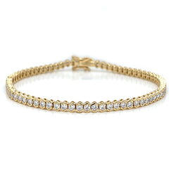 14K Yellow Gold Diamond Tennis Bracelet