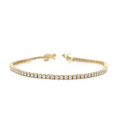 14K Yellow Gold Diamond Tennis Bracelet