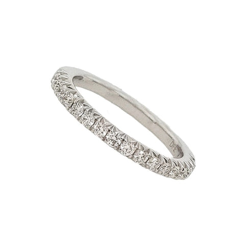 14K White Gold Diamond Band