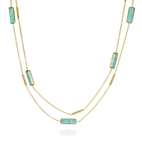 Sterling Silver Vermeil Amazonite Necklace
