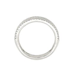 14K White Gold Four Row Diamond Band