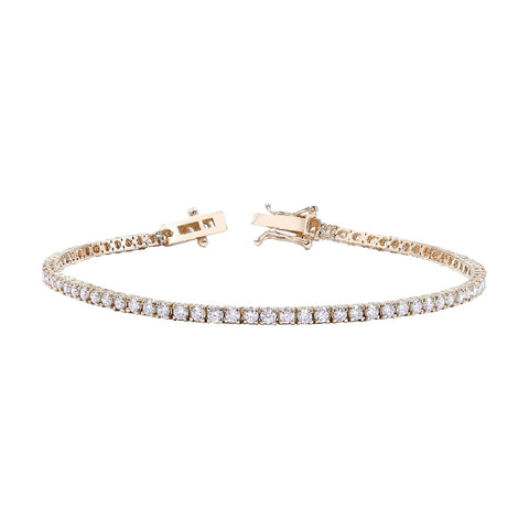 14K Yellow Gold Diamond Tennis Bracelet