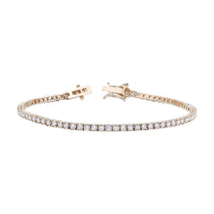 14K Yellow Gold Diamond Tennis Bracelet