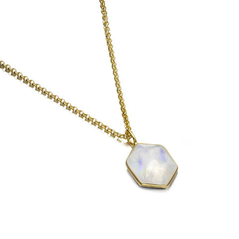 Sterling Silver Vermeil Moonstone Necklace
