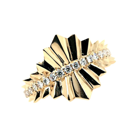 14K Yellow Golld Diamond Fashion Ring