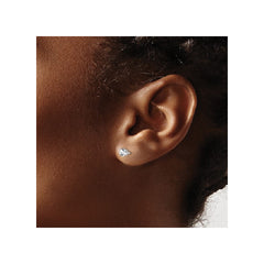 14K White Gold White Topaz Birthstone Stud Earrings