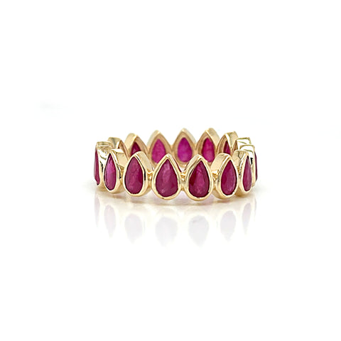 14K Yellow Gold Ruby Eternity Band
